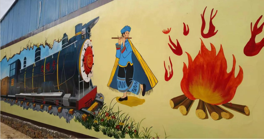 马街哨村进村道路墙体彩绘.png 马街哨村进村道路墙体彩绘.png